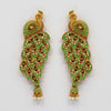Pista Green Color Kundan Meenakari Earrings (MKE1198PGRN)