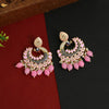 Pink Color Kundan Meenakari Earrings (MKE1578PNK)