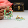 Rama Green Color Kundan Meenakari Earrings (MKE1578RGRN)