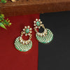 Green Color Glass Stone Meenakari Earrings (MKE1579GRN)
