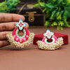 Rani Color Hand Painted Meenakari Earrings (MKE1590RNI)