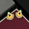 Yellow Color Hand Painted Meenakari Earrings (MKE1590YLW)