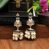 Black Color Hand Painted Meenakari Earrings (MKE1591BLK)