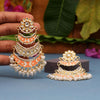 Peach Color Meenakari Earrings (MKE1599PCH)