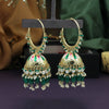 Green Color Hand Painted Meenakari Earrings (MKE1602GRN)