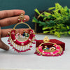 Rani Color Kundan Meenakari Earrings (MKE1604RNI)
