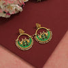 Green Color Kundan Meenakari Earrings (MKE1607GRN)
