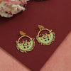 Pista Green Color Kundan Meenakari Earrings (MKE1607PGRN)