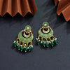 Green Color American Diamond Meenakari Earrings (MKE1608GRN)