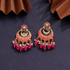 Rani Color American Diamond Meenakari Earrings (MKE1608RNI)