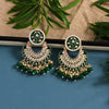 Green Color Kundan Meenakari Earrings (MKE1609GRN)