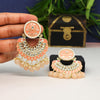 Peach Color Kundan Meenakari Earrings (MKE1609PCH)