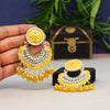 Yellow Color Kundan Meenakari Earrings (MKE1609YLW)
