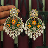 Green Color Kundan Meenakari Earrings (MKE1611GRN)