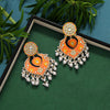 Peach Color Kundan Meenakari Earrings (MKE1611PCH)