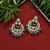 Green Color Kundan Meenakari Earrings (MKE1612GRN)