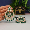 Green Color Kundan Meenakari Earrings (MKE1612GRN)