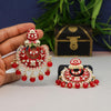 Red Color Kundan Meenakari Earrings (MKE1612RED)