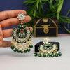 Green Color Kundan Meenakari Earrings (MKE1614GRN)