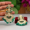 Green Color Kundan Meenakari Earrings (MKE1626GRN)