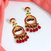 Maroon Color Kundan Meenakari Earrings (MKE1636MRN)