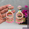 Pink Color Kundan Meenakari Earrings (MKE1636PNK)