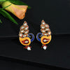 Maroon Color Kundan Meenakari Earrings (MKE1645MRN)