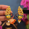 Yellow Color Kundan Meenakari Earrings (MKE1645YLW)