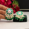Green Color Meenakari Earrings (MKE1668GRN)