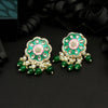 Green Color Meenakari Earrings (MKE1668GRN)