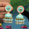 Firozi Color Meenakari Earrings (MKE1682FRZ)