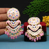 Pink Color Meenakari Earrings (MKE1683PNK)