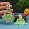 Rama Green Color Meenakari Earrings (MKE1684RGRN)