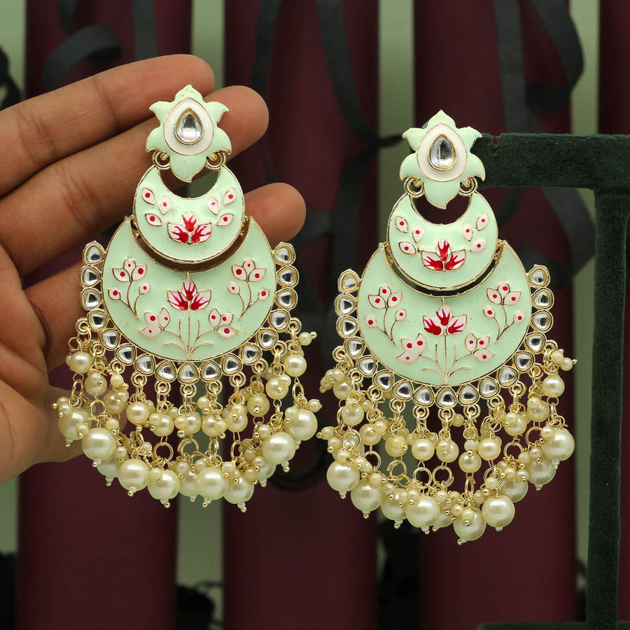 Ethnic Boho Earrings Indian Jhumki With Maang Tikka Stone Studded Beads  Handmade Jewelry Bollywood Jhumkas Earrings Gold Best Gift for Her - Etsy