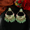 Pista Green Color Kundan Meenakari Earrings (MKE1698PGRN)