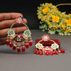 Red Color Hand Painted Kundan Meenakari Earrings (MKE1700RED)
