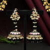 Black Color Hand Painted Kundan Meenakari Earrings (MKE1701BLK)