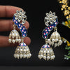 Royal Blue Color Kundan Meenakari Earrings (MKE1702RBLU)