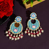 Firozi Color Kundan Meenakari Earrings (MKE1703FRZ)
