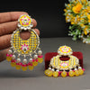 Yellow Color Kundan Meenakari Earrings (MKE1703YLW)