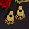 Yellow Color Kundan Meenakari Earrings (MKE1703YLW)