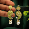 Mehandi Green Color Meenakari Earrings (MKE1710MGRN)