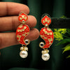 Orange Color Meenakari Earrings (MKE1710ORG)