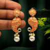Peach Color Meenakari Earrings (MKE1710PCH)