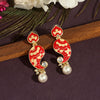 Red Color Meenakari Earrings (MKE1710RED)