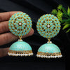Firozi Color Big Jhumka Meenakari Earrings (MKE1717FRZ)