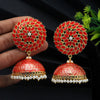 Red Color Big Jhumka Meenakari Earrings (MKE1717RED)