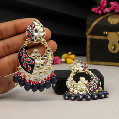 Blue Color Meenakari Earrings (MKE1719BLU)