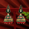 Green Color Meenakari Earrings (MKE1721GRN)