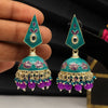 Rama Green Color Meenakari Earrings (MKE1721RGRN)